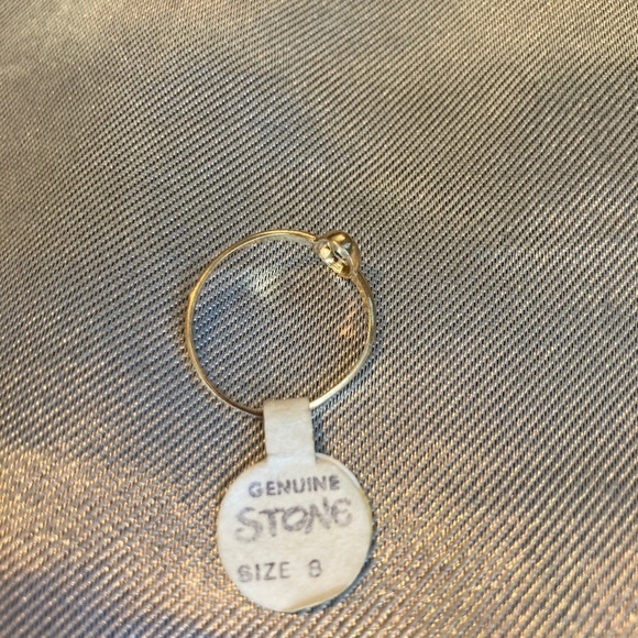 Set of 2 Gold Electroplate Rings with Genuine Gemstones Size 6 & 8 - Picture 7 of 11